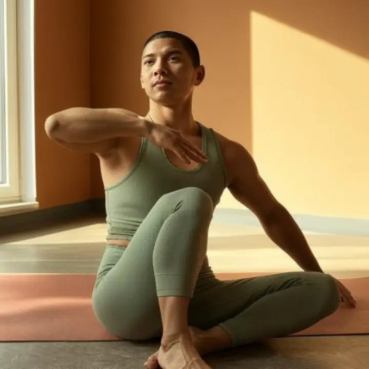 Instruktor demonstrujący asanę w studio InnerFlow