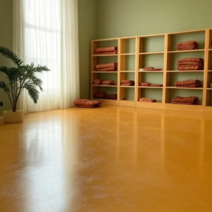 Minimalistyczne wnętrze studia InnerFlow z naturalnym światłem