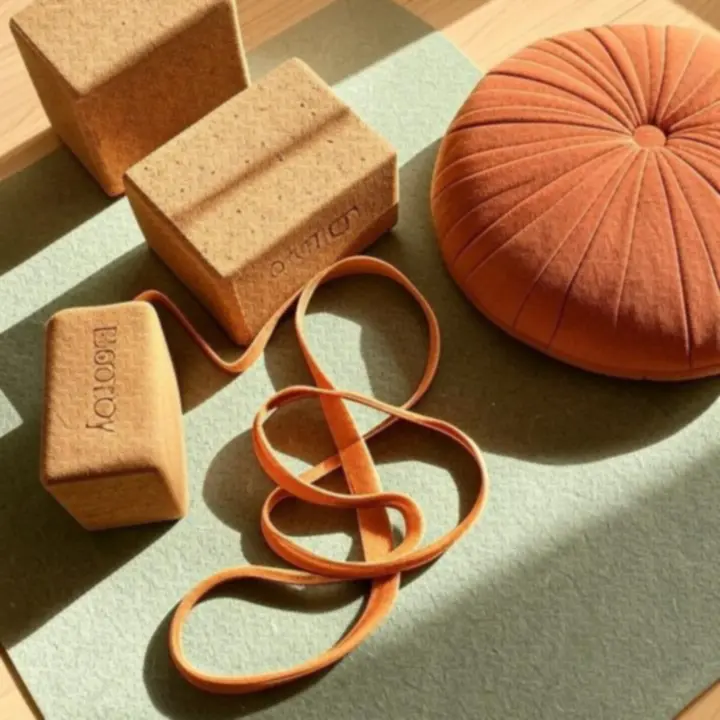 Detale wyposażenia do jogi: mata, bloki i pasek